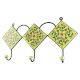 Pea Green Leaf Flower Ceramic Tile Hook